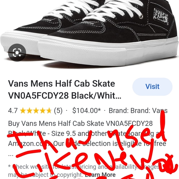 VANS HALF CAB SHOES - Picture 1 of 3